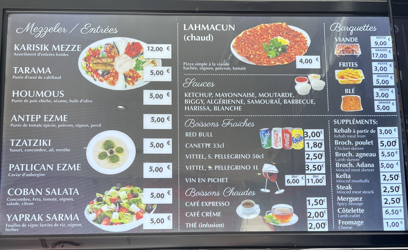 Restaurant Destan menu 1