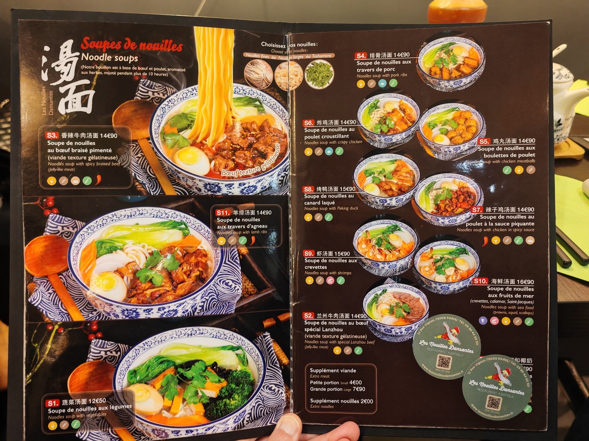 Les Nouilles Dansantes menu 2