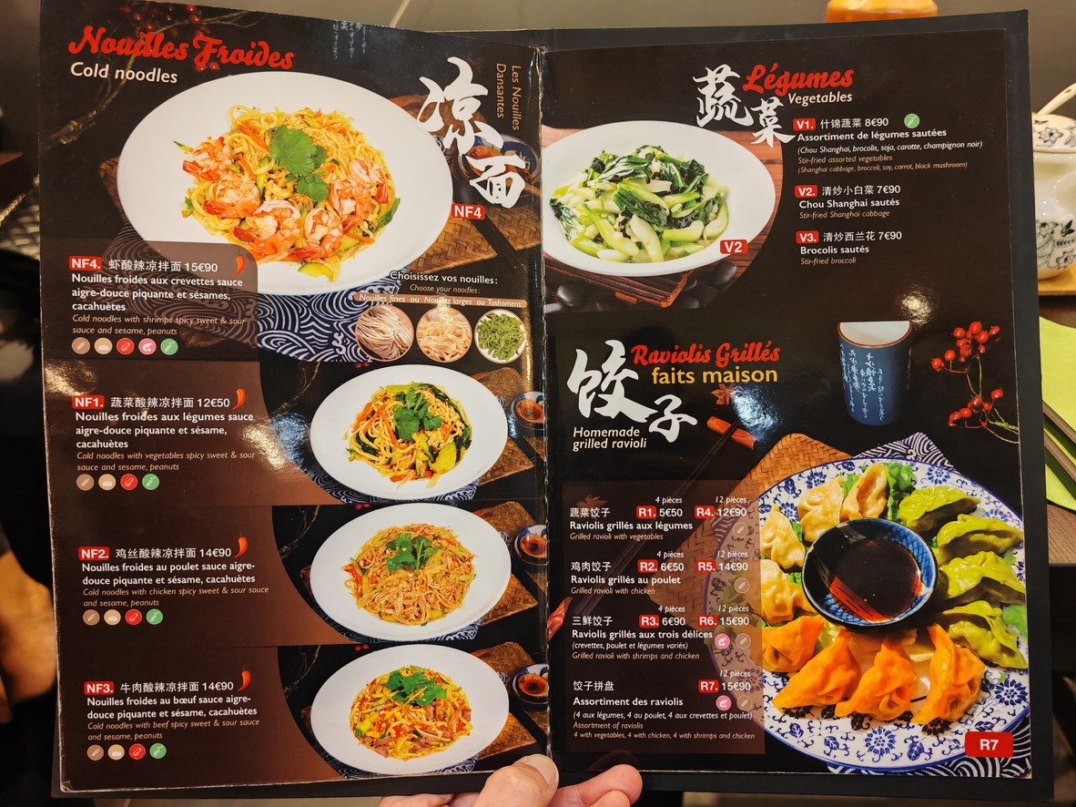 Les Nouilles Dansantes menu 3