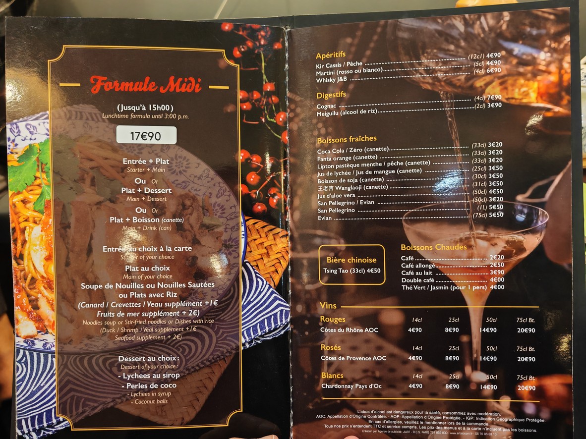 Les Nouilles Dansantes menu 6