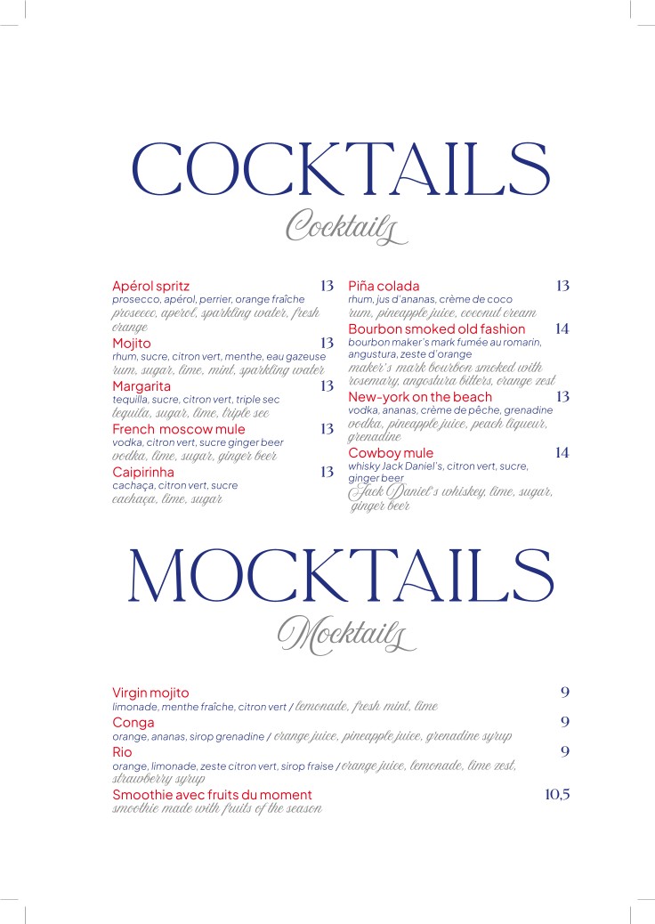 El New York menu 8