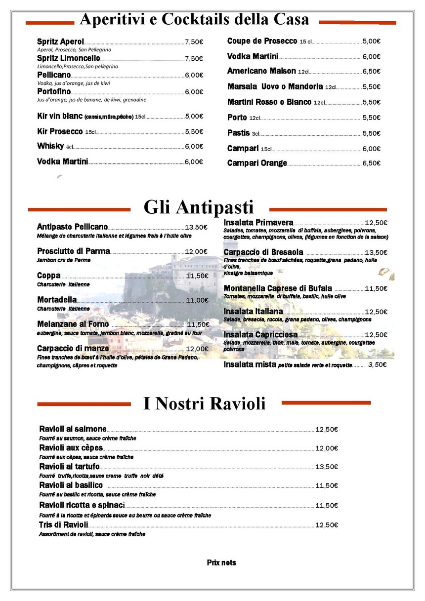 Restaurante Le Pellicano menu 1