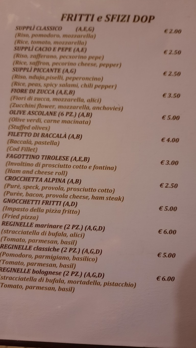 Pizzeria 72 Ore menu 1