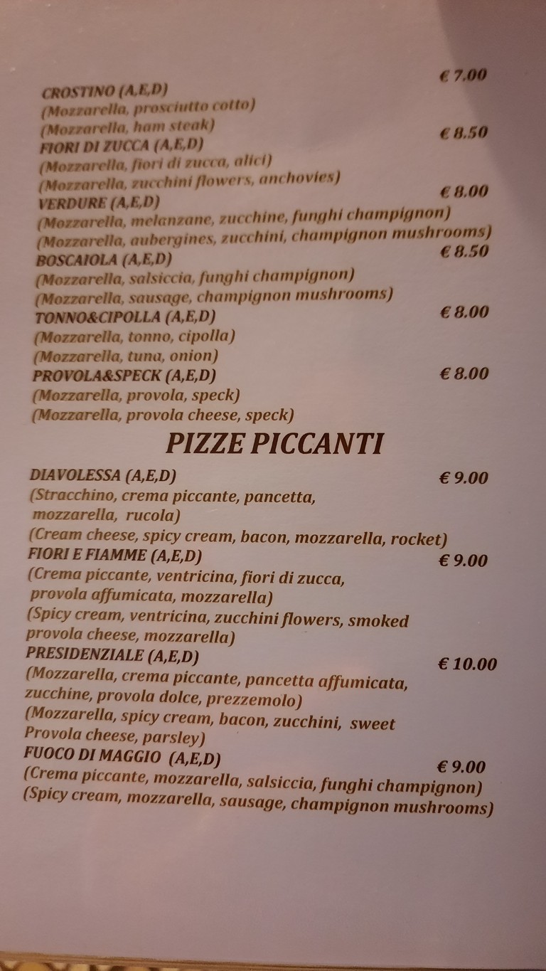Pizzeria 72 Ore menu 3