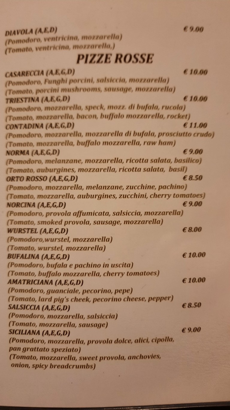 Pizzeria 72 Ore menu 4