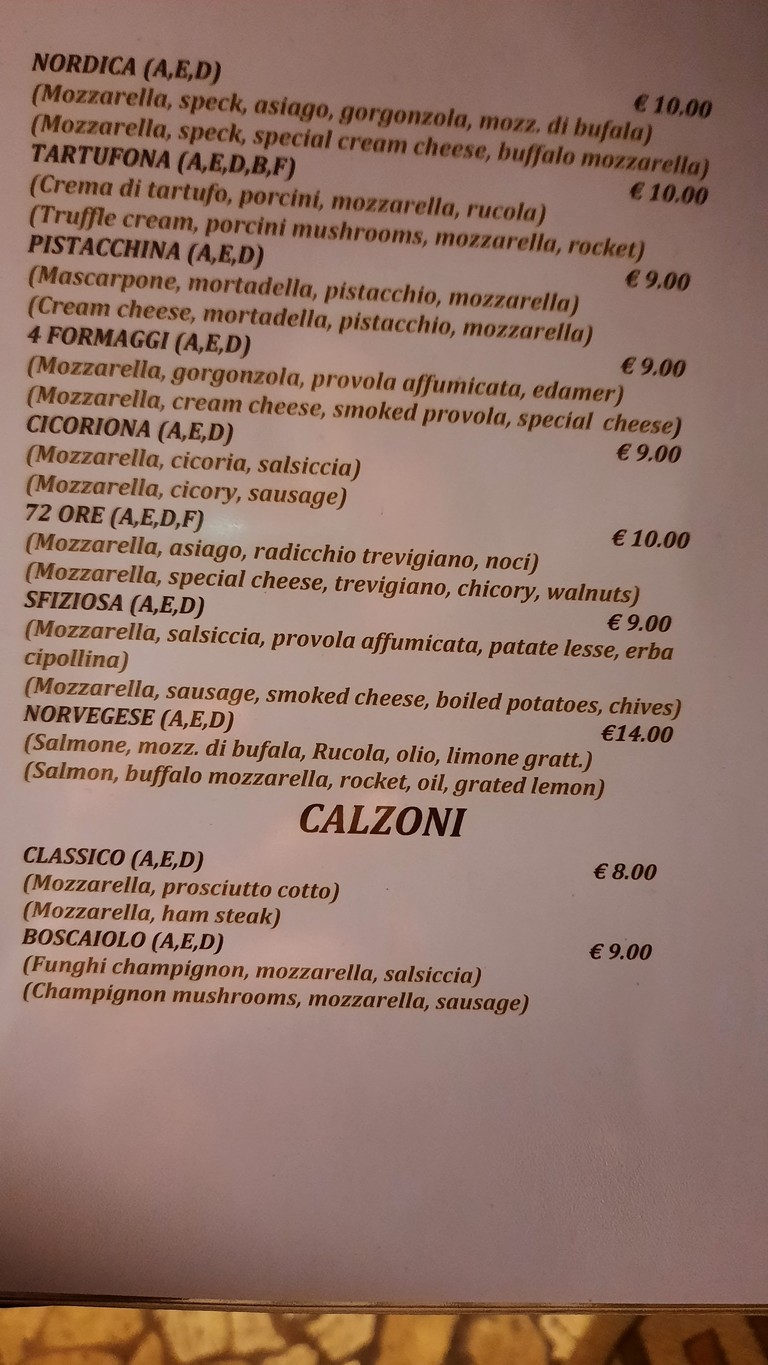 Pizzeria 72 Ore menu 6