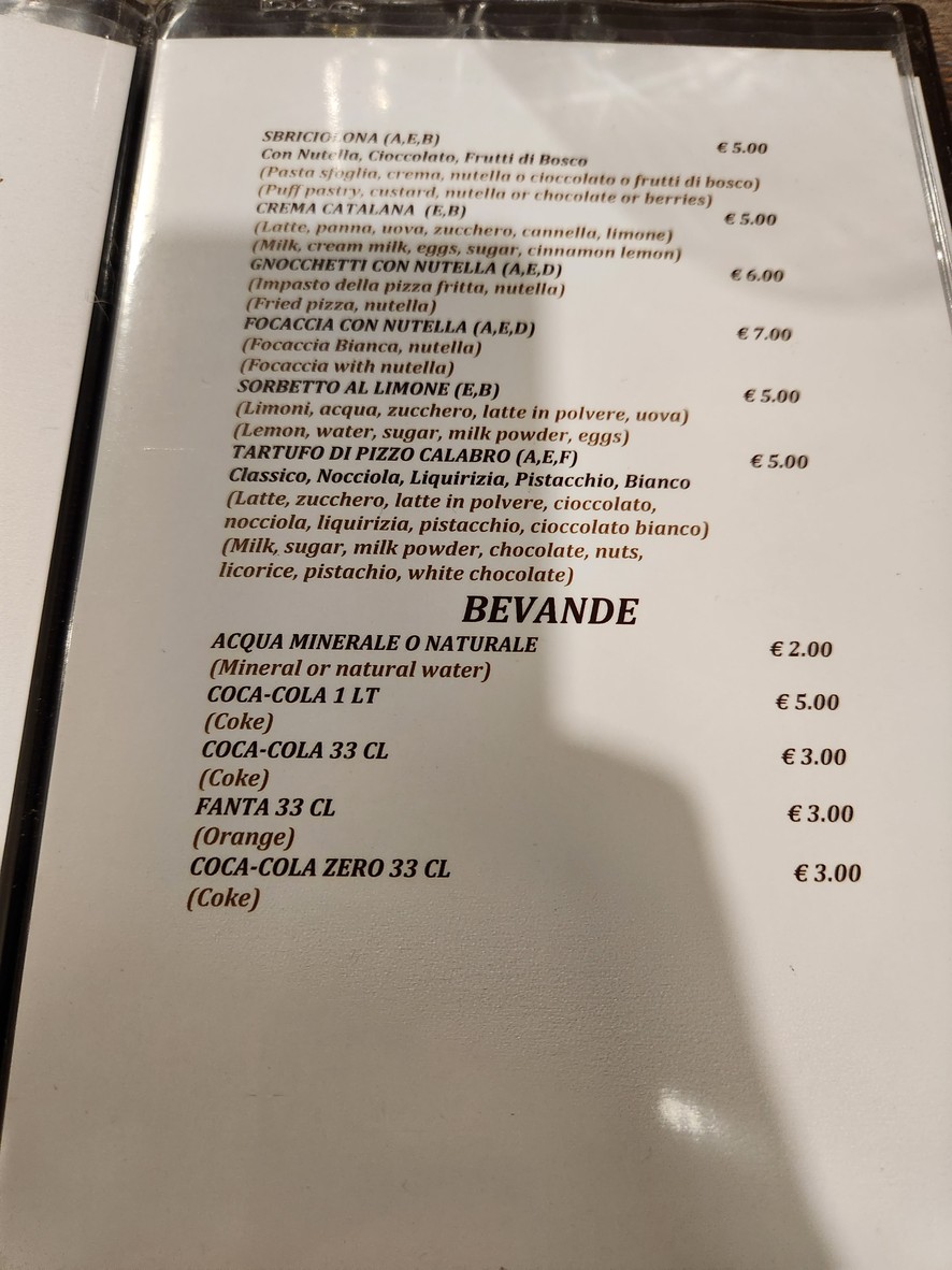 Pizzeria 72 Ore menu 8