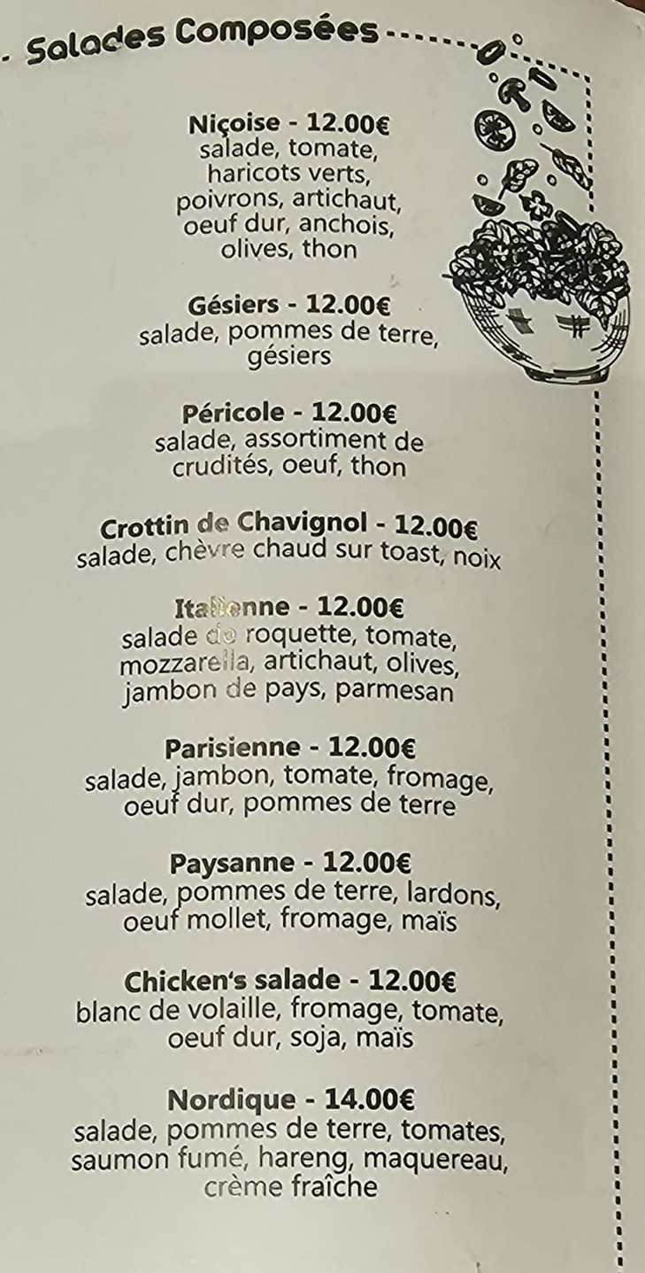 La Péricole menu 2