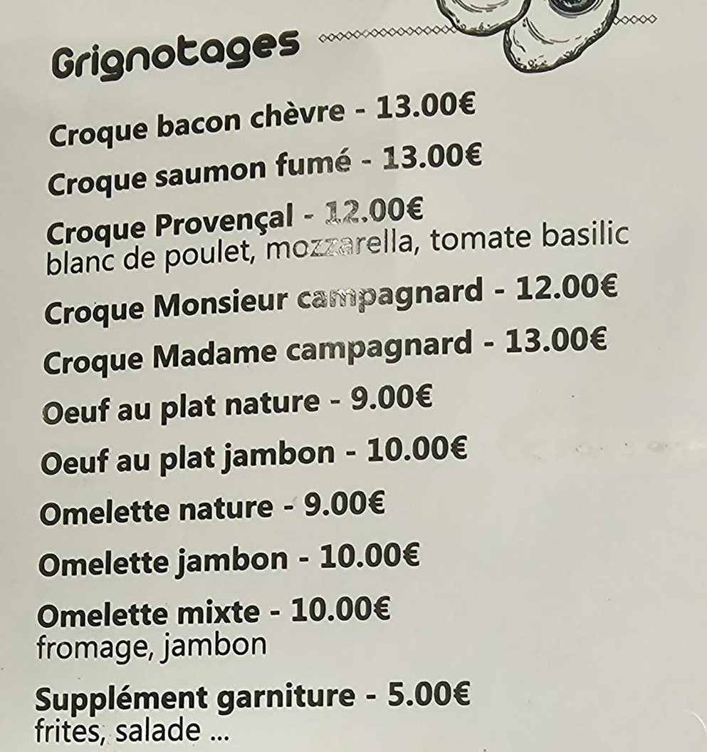 La Péricole menu 3