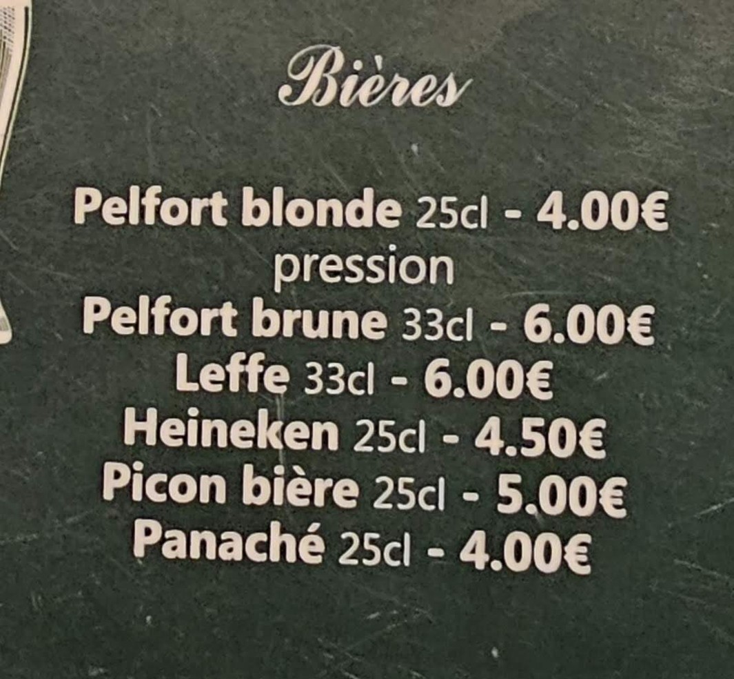 La Péricole menu 6