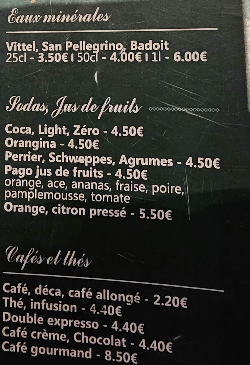 La Péricole menu 7