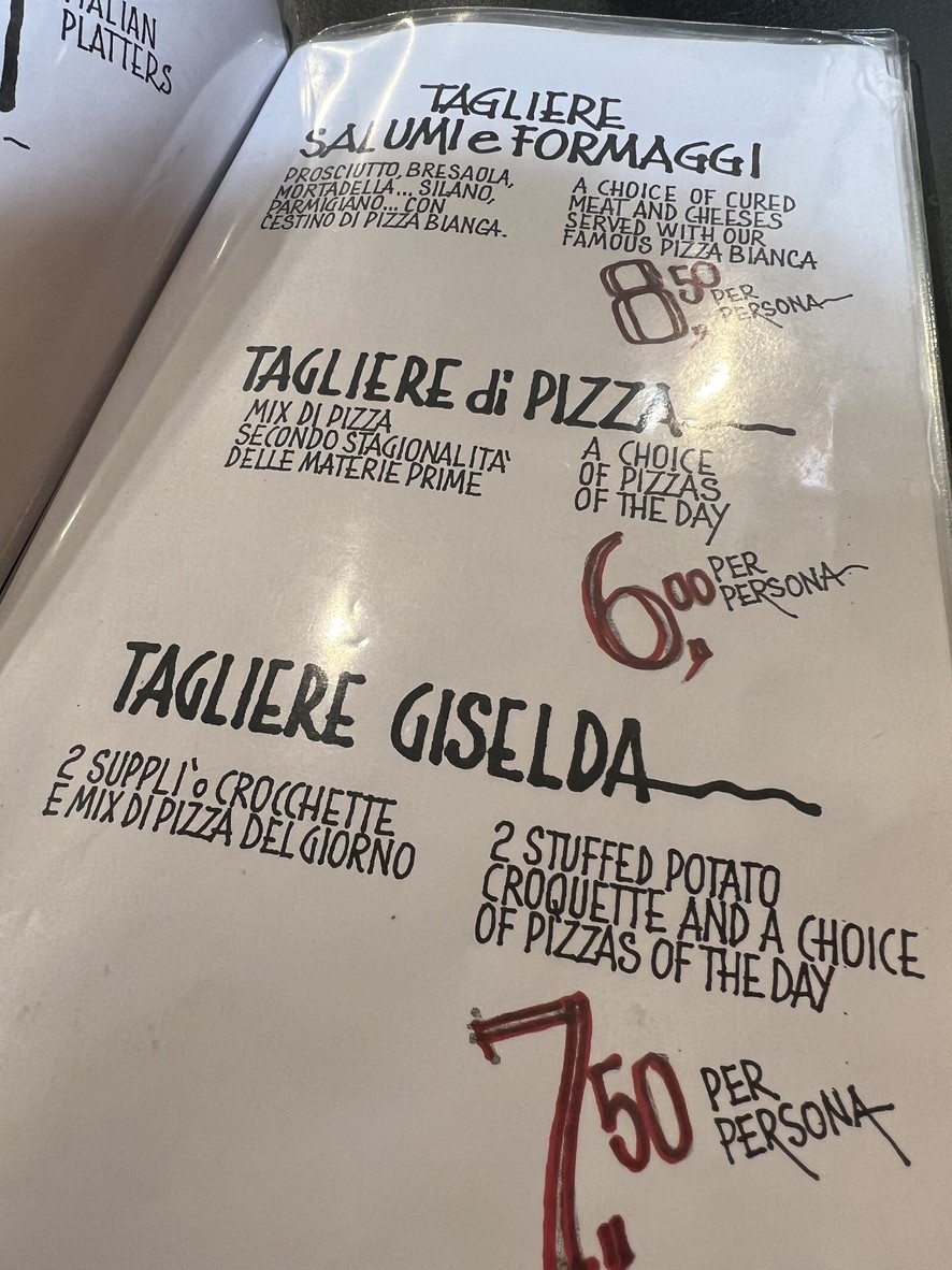 Giselda menu 1