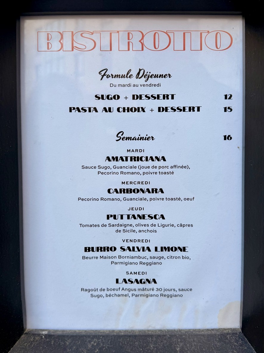 Bistrotto menu 2