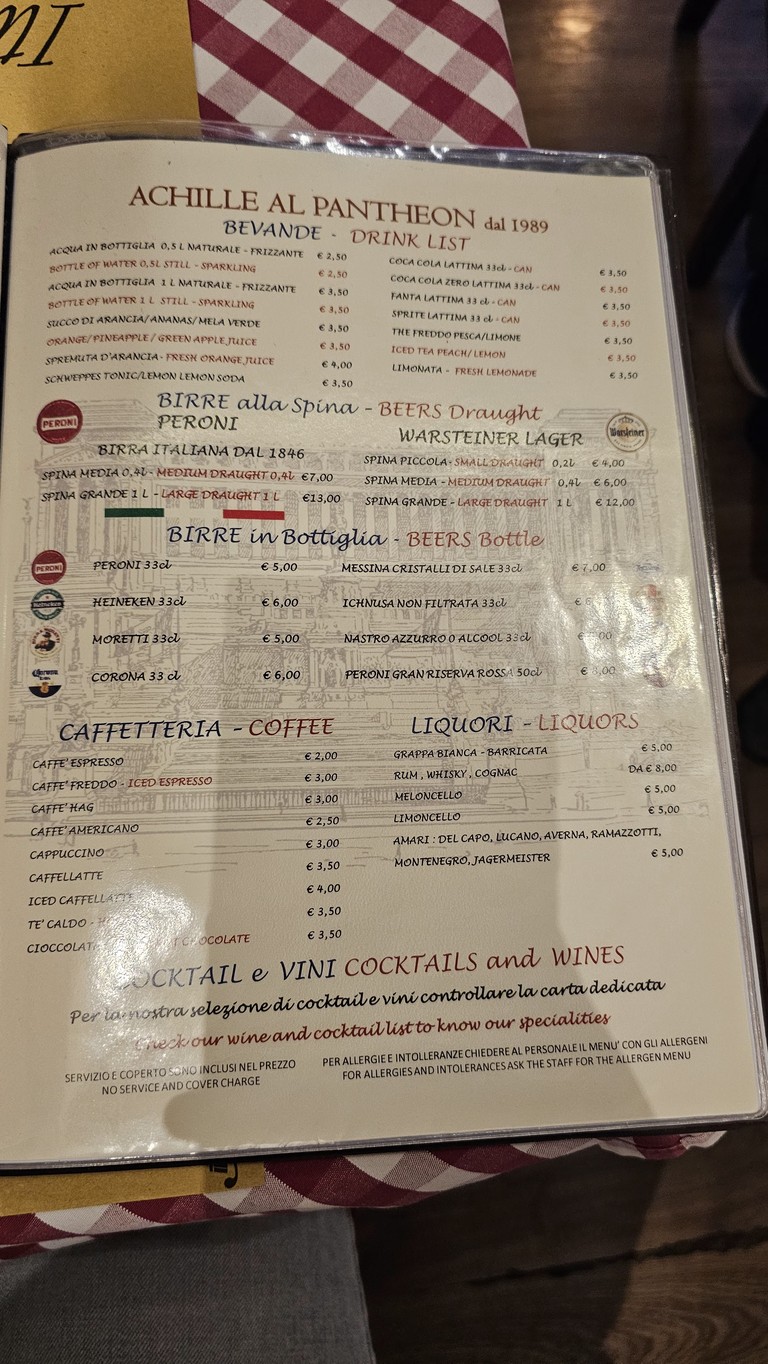 Achille Al Pantheon di Habana menu 4