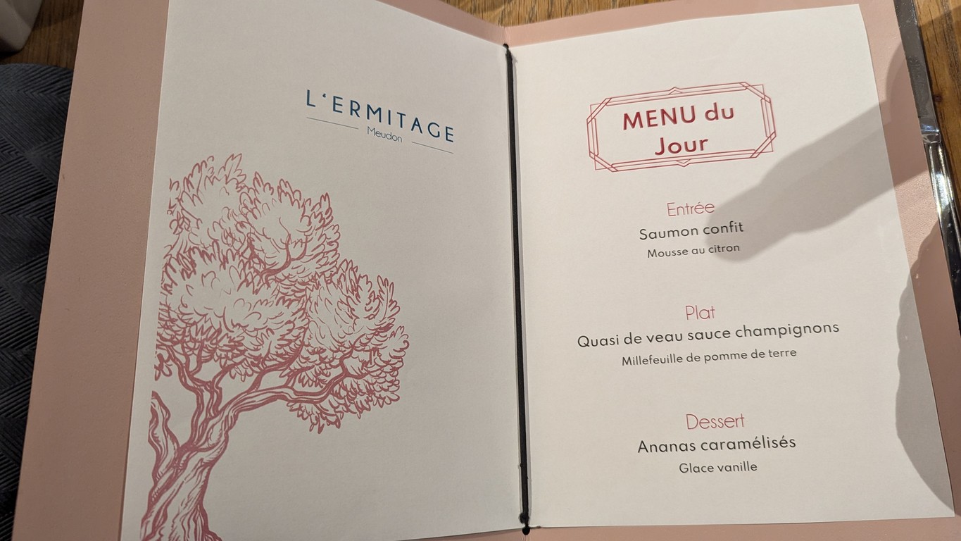 L'Ermitage menu 1