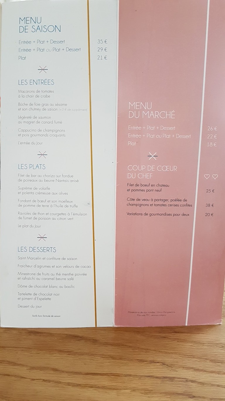 L'Ermitage menu 2