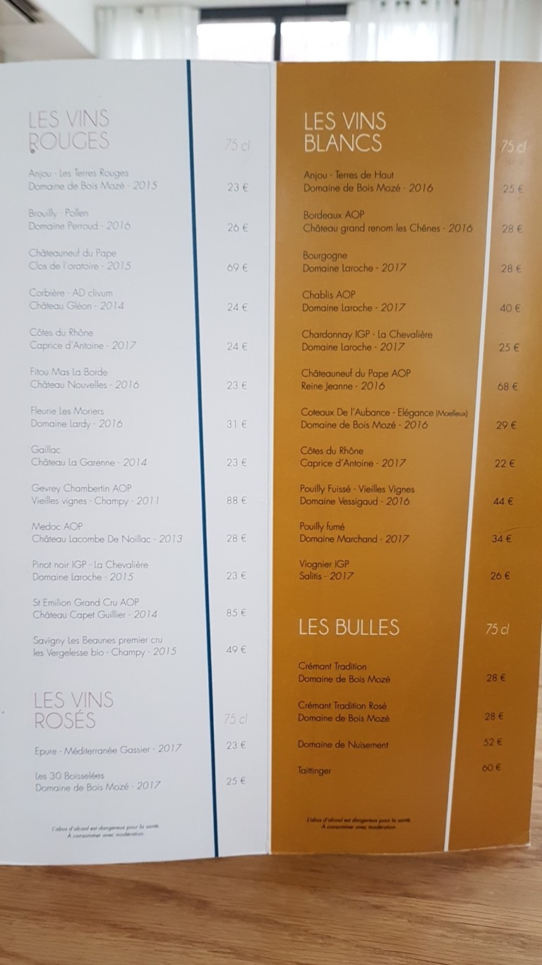 L'Ermitage menu 6
