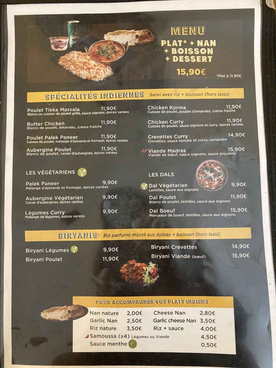 Indian Street Food menu 2
