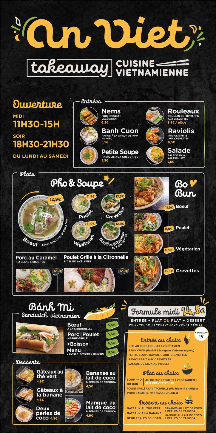 An Viet Takeaway menu 1