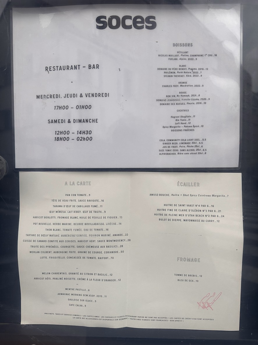 Soces menu 1
