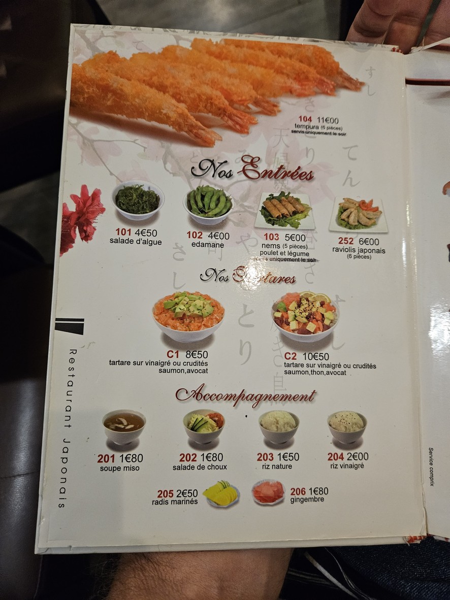 Sushi Kekkoo menu 1