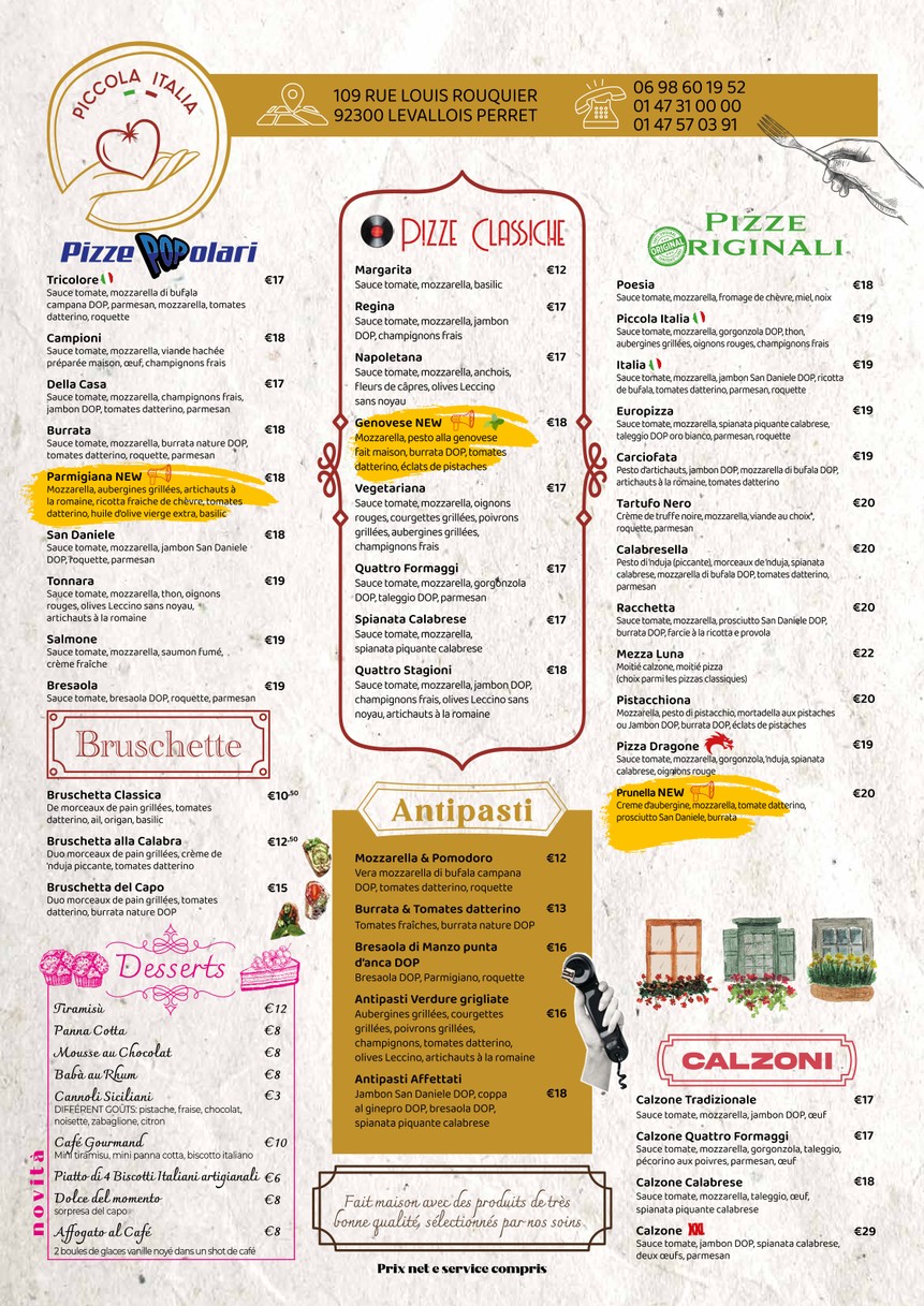 Piccola Italia menu 1