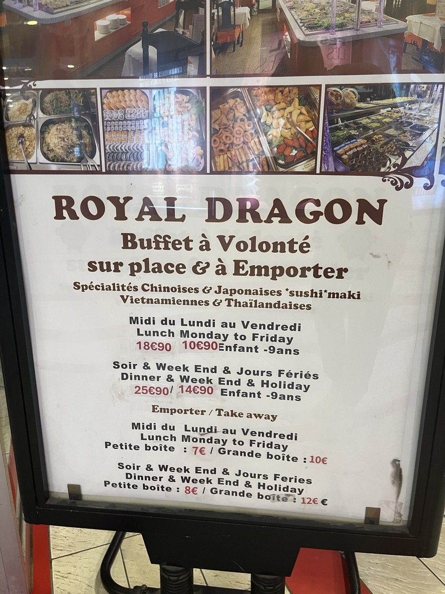 Royal Dragon menu 1
