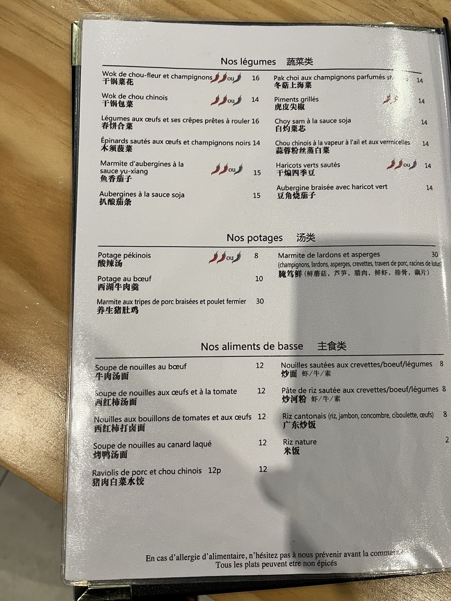 Saturne menu 2