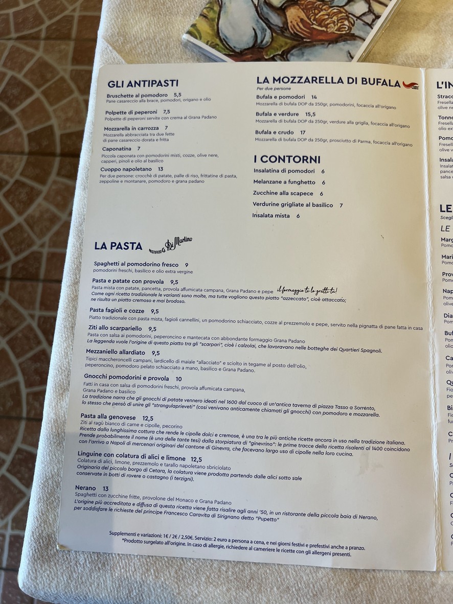 Gino Capitone menu 2