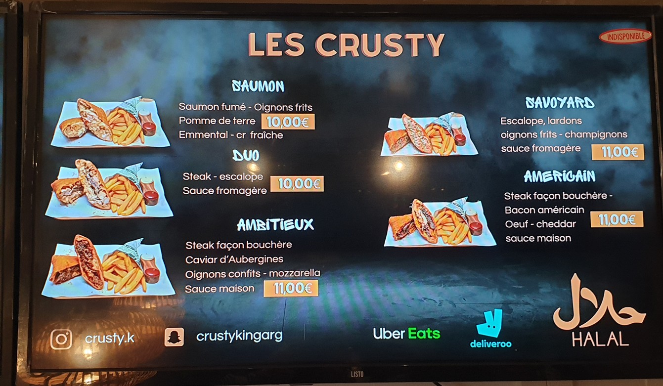 Crusty King menu 2