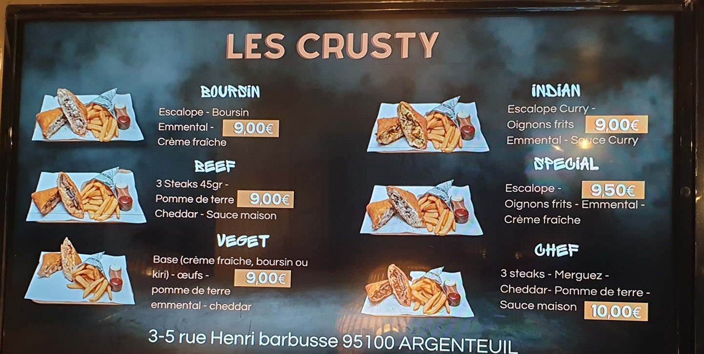 Crusty King menu 3