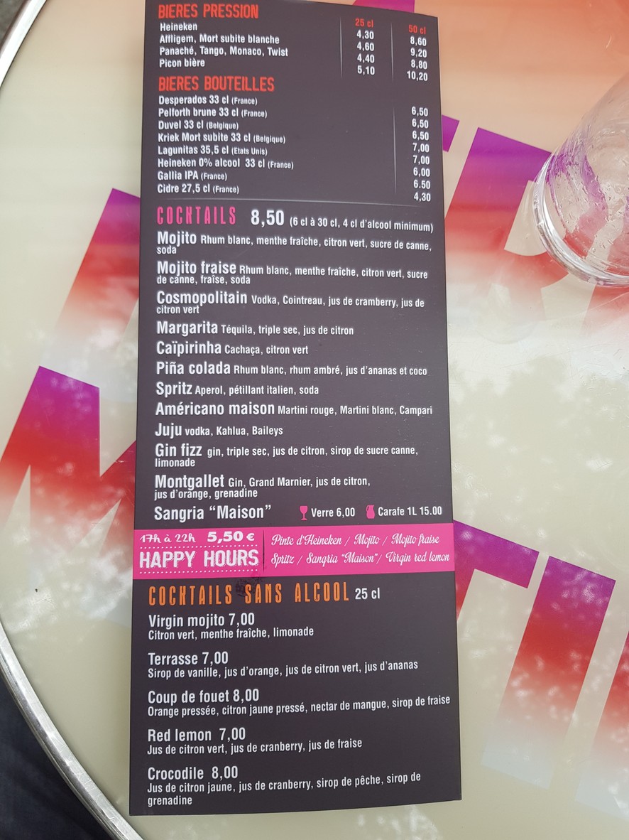 La Brasserie des Métiers menu 3