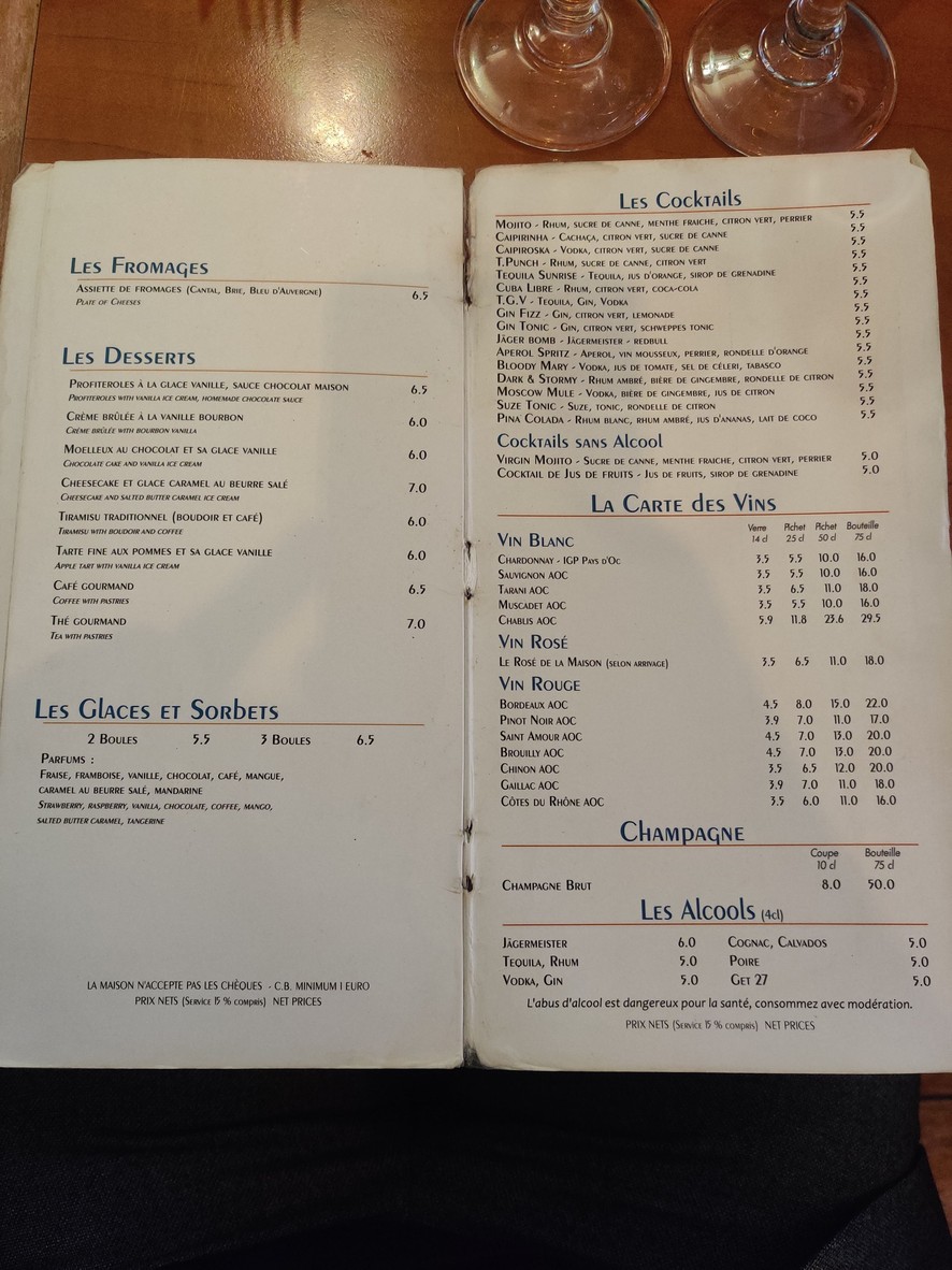 Lutèce Café menu 3
