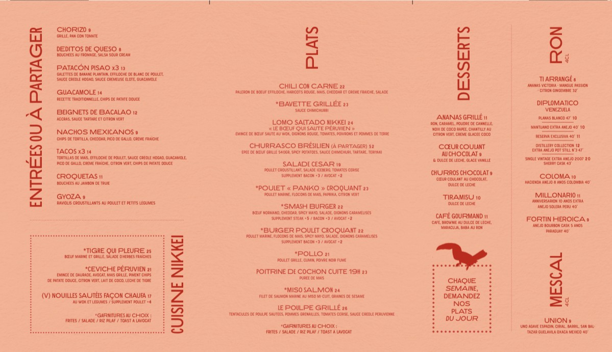 Sergent Garcia menu 2