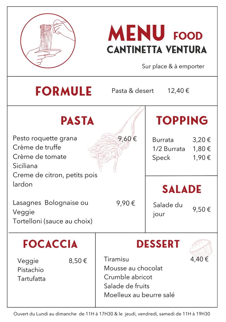 Ventura menu 1