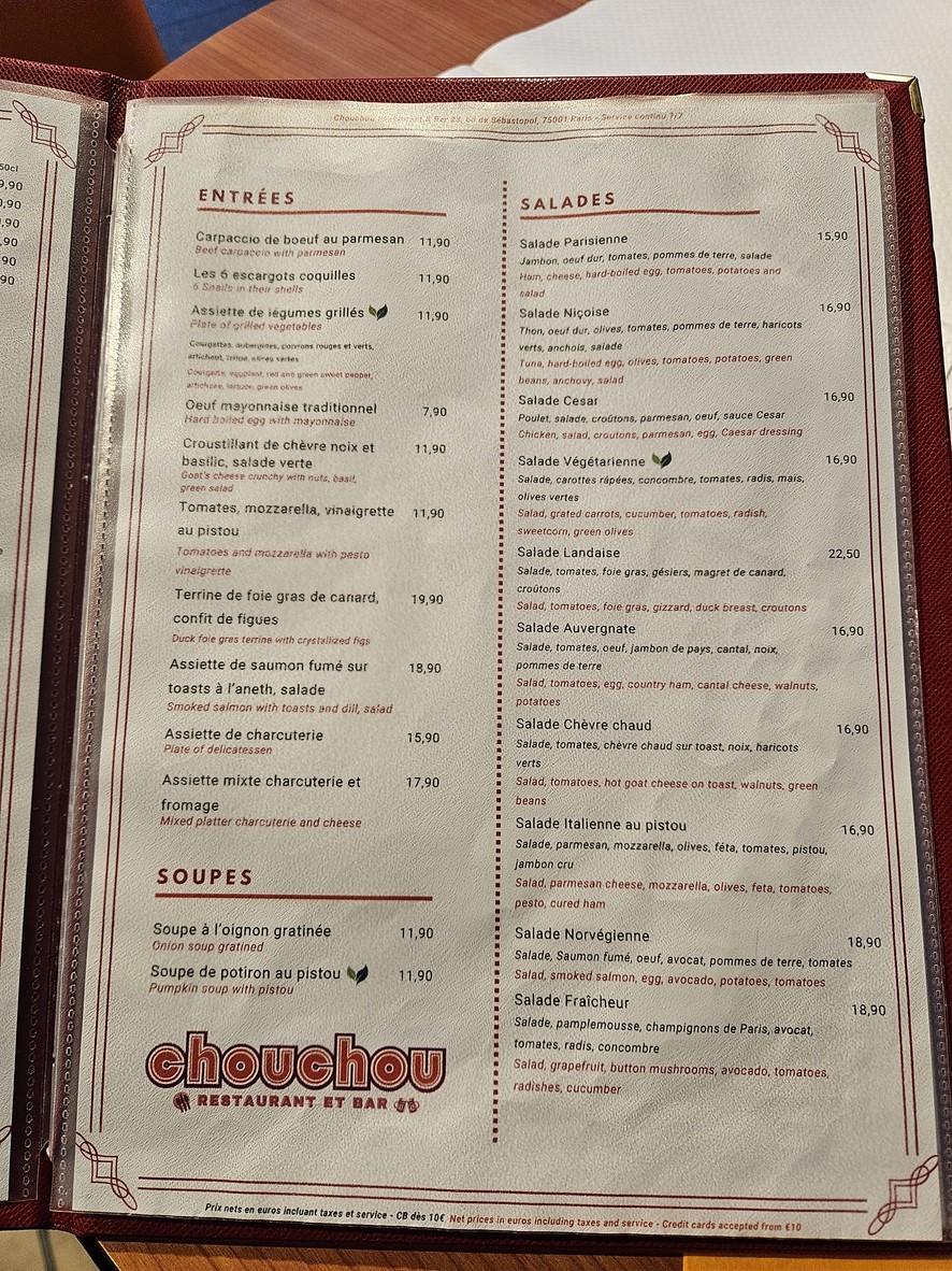 Chouchou menu 1