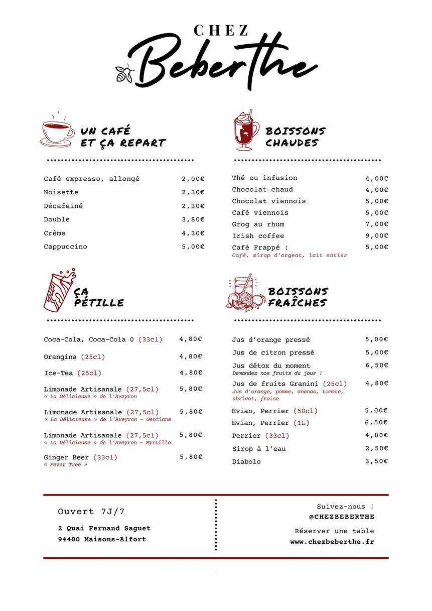 Chez Beberthe menu 4