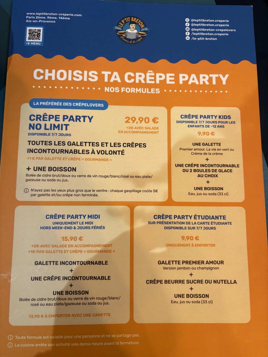 Le P'tit Breton | Brézin menu 2