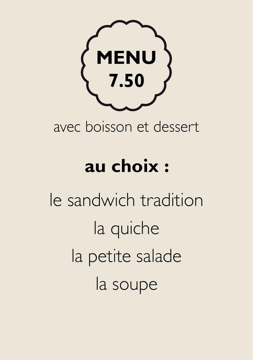 Berthe Boulangerie Pâtisserie Paris 13 (Service traiteur) menu 1