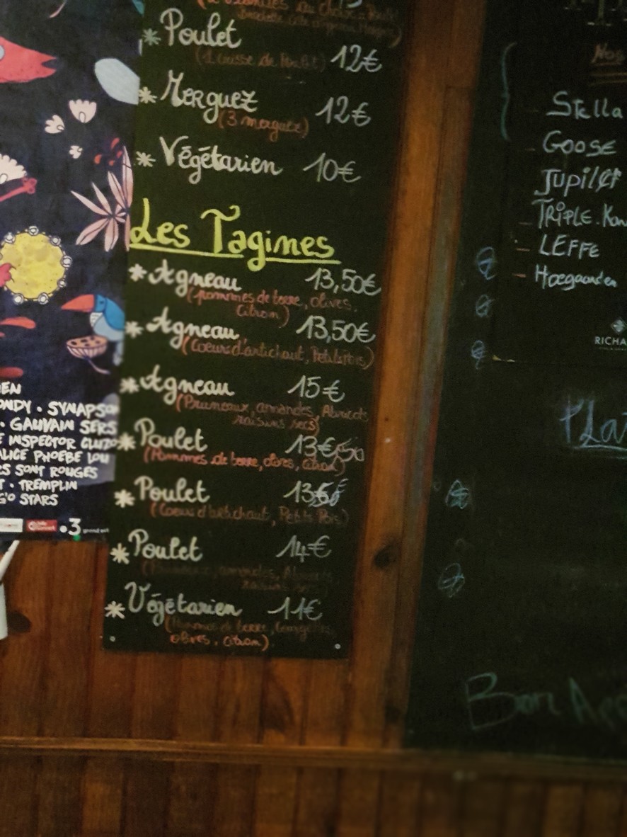 Le Dellys menu 1