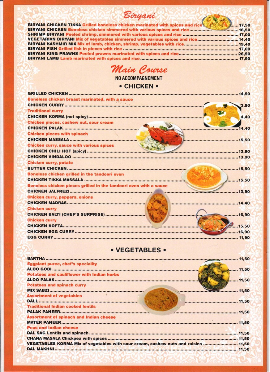 Les Délices Du Kashmir حلال menu 2