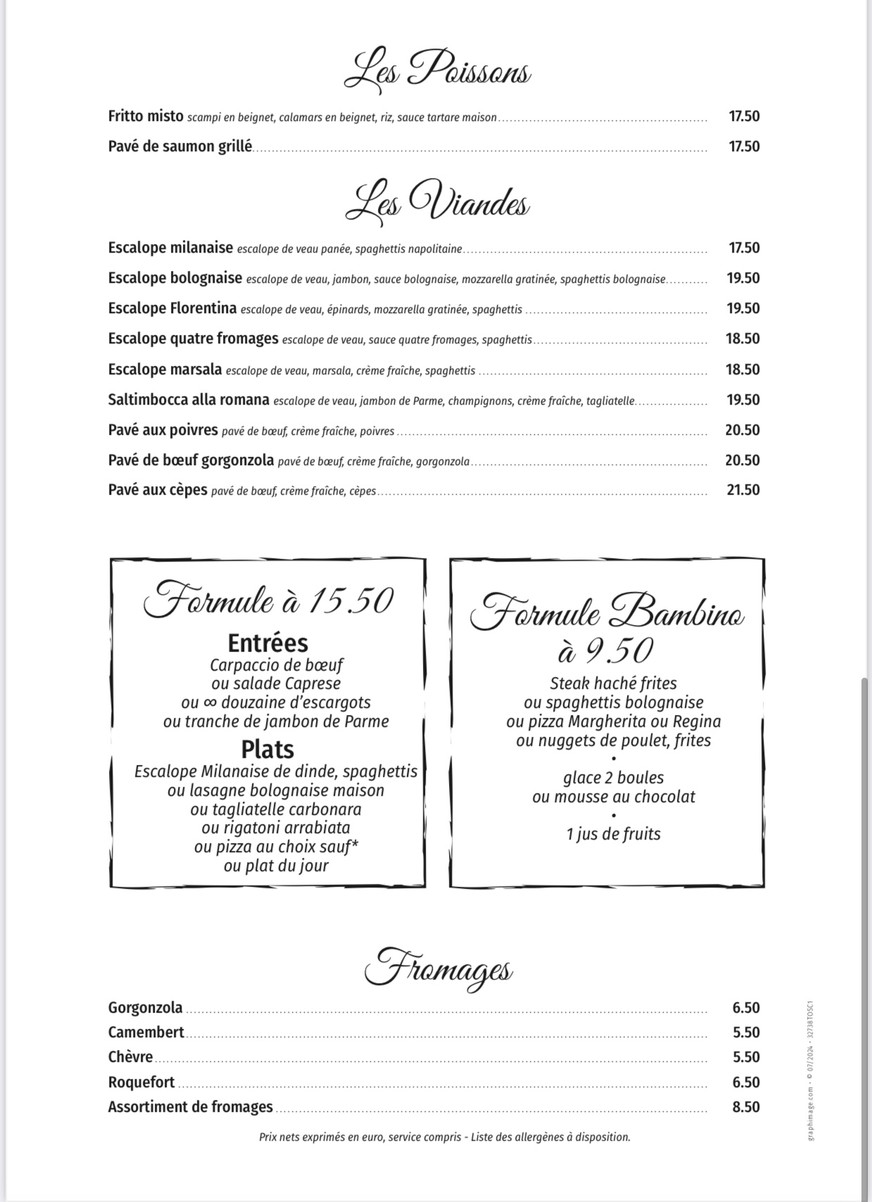 La Toscana menu 3