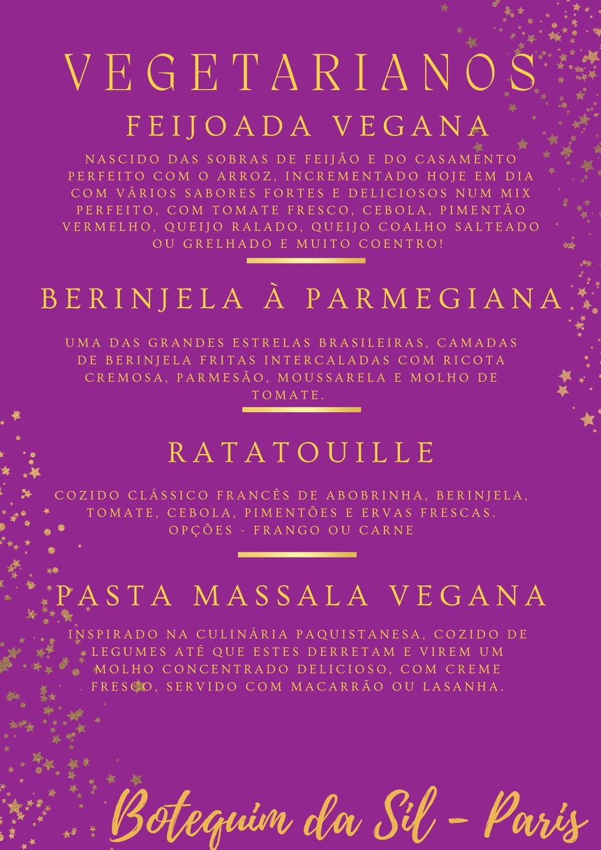 Botequim da Sil - Paris (Traiteur Brésilien, Chef Privé, Cours de Cuisine) menu 3