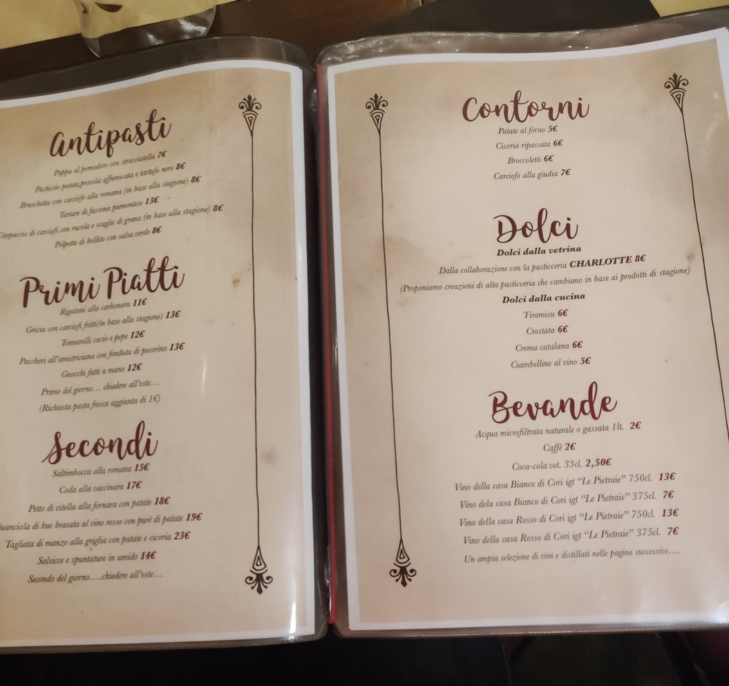 Osteria Pocci menu 1