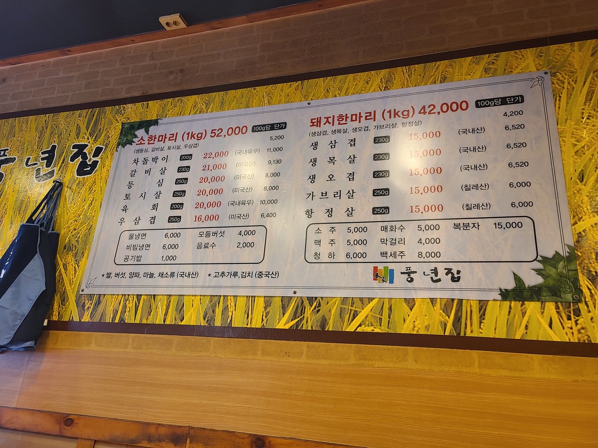 Pungnyeonjib menu 1