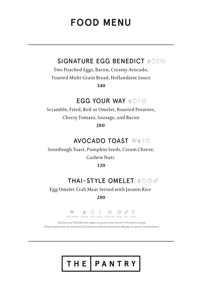The Pantry by Avani+ Riverside Bangkok menu 1
