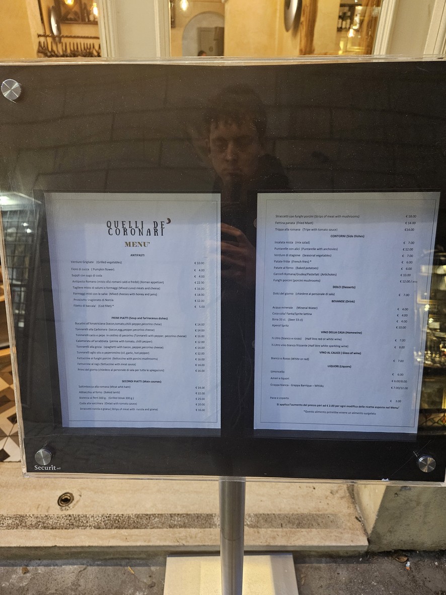 Quelli de’ Coronari - restaurant menu 2