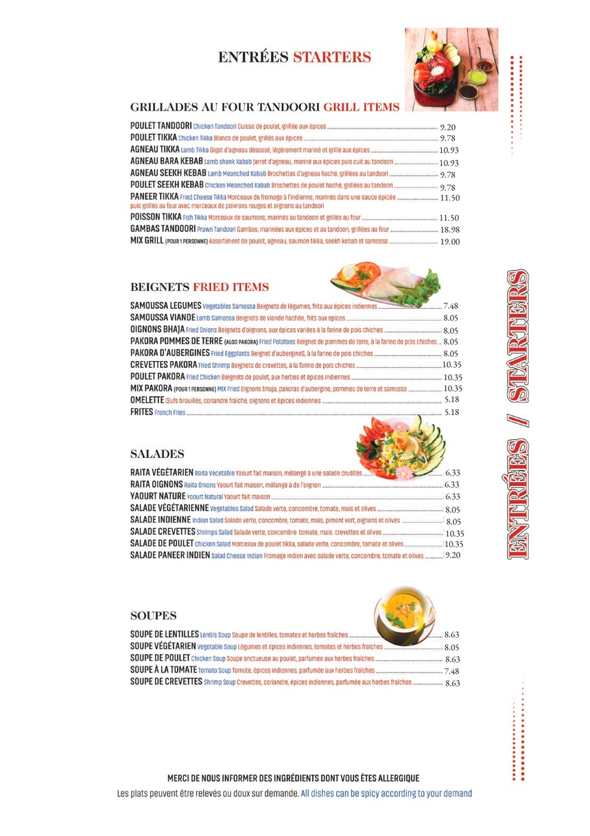 Vallée du Kashmir menu 1