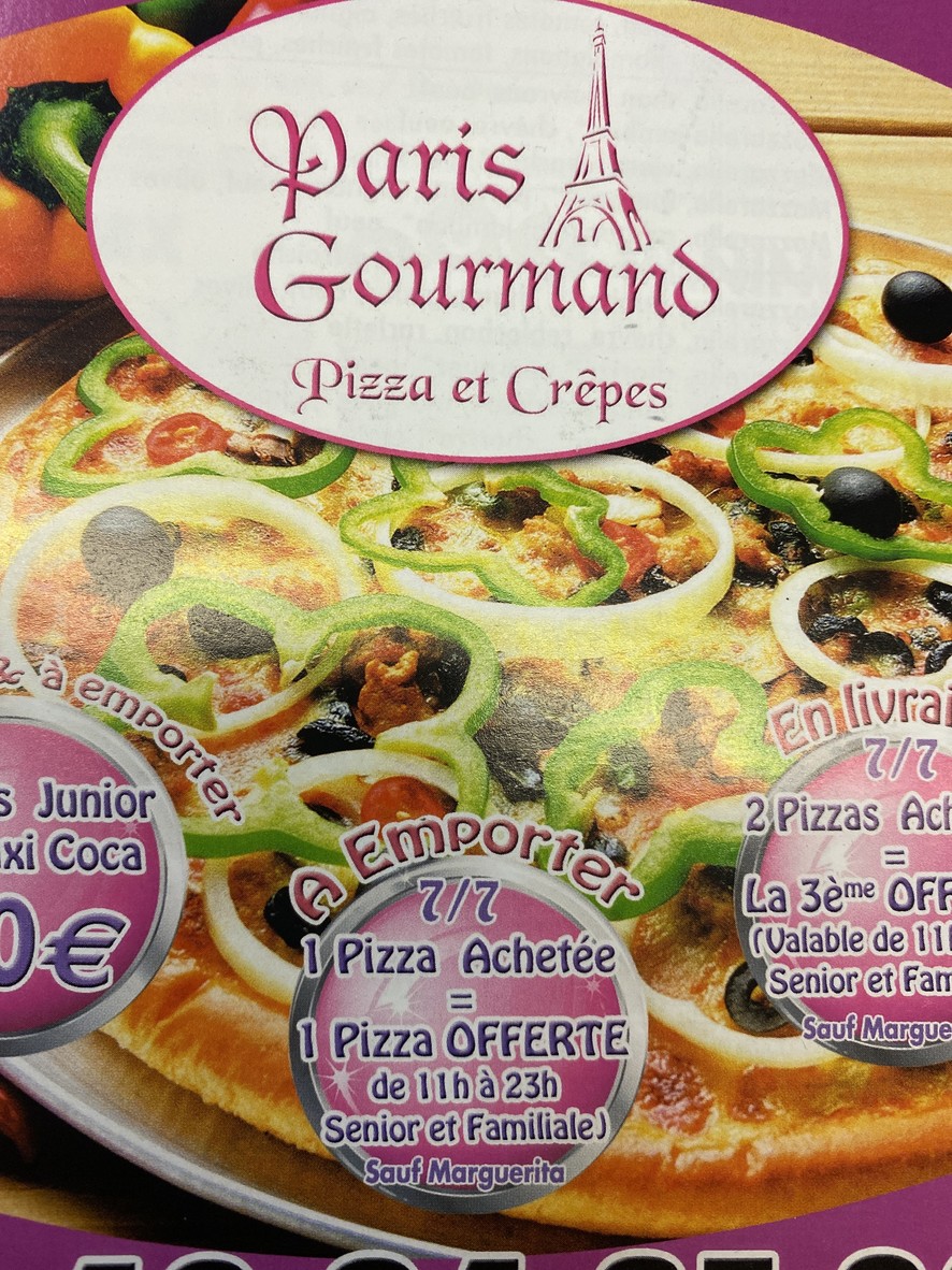 Crêpes Pizzas Paris Gourmand menu 1
