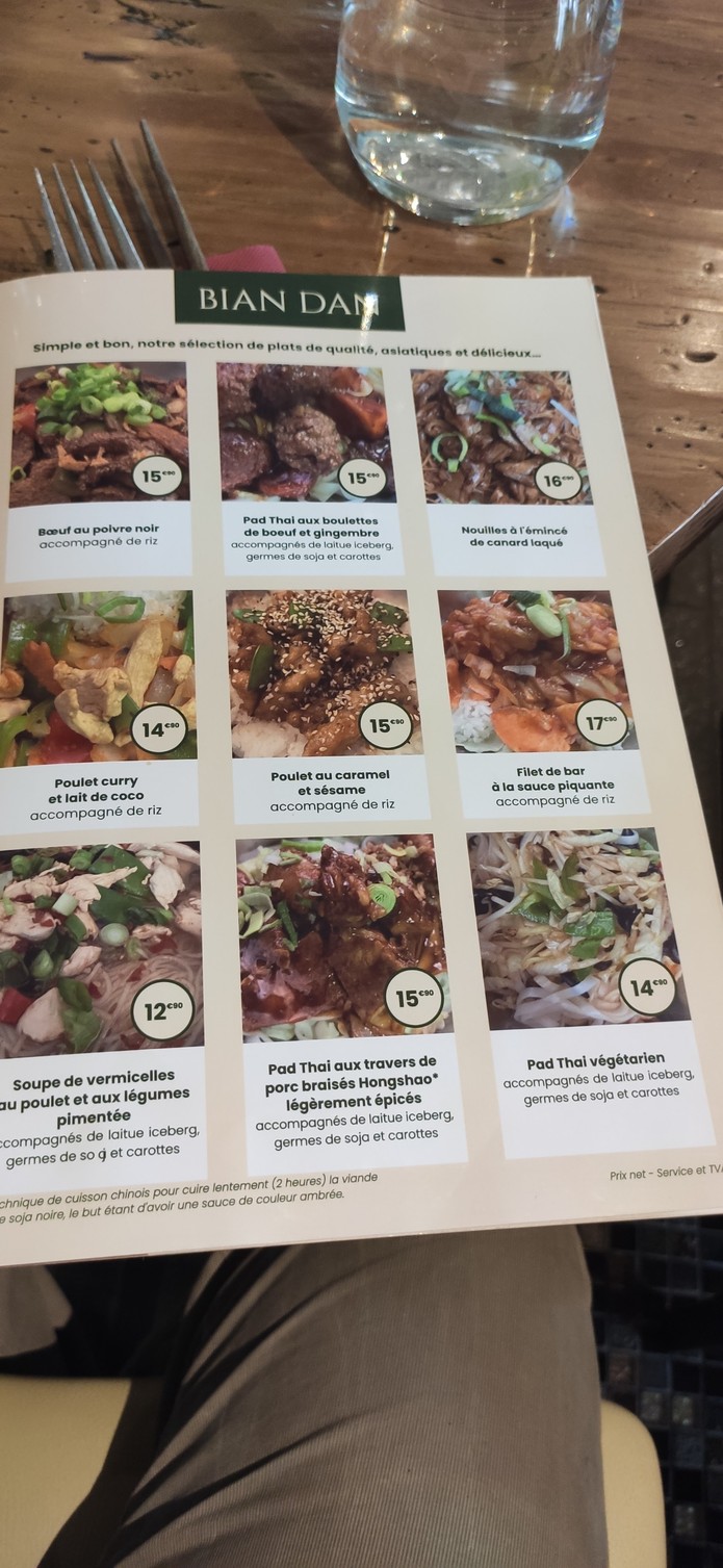 Le Lys d'Or menu 3